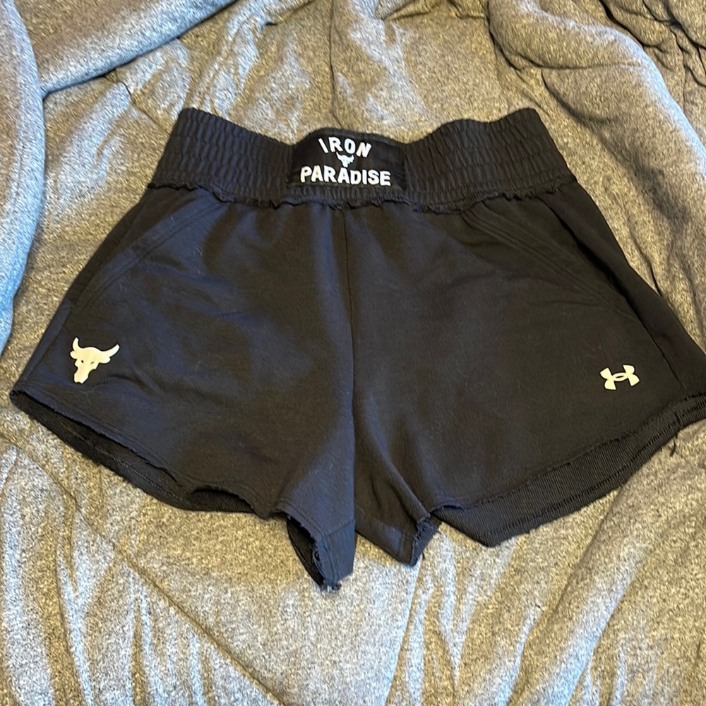 The Rock X UA Women’s Iron Paradise shorts